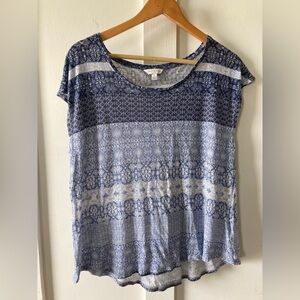 LUCKY Brand Bohemian tank top blouse blue 100% viscose soft Medium
